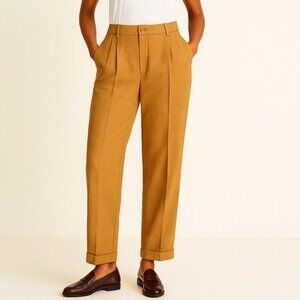Eddie Bauer Wide Leg Wool Pants, Hemmed Cuffs, Lined Pleated Trousers, 18 Tall